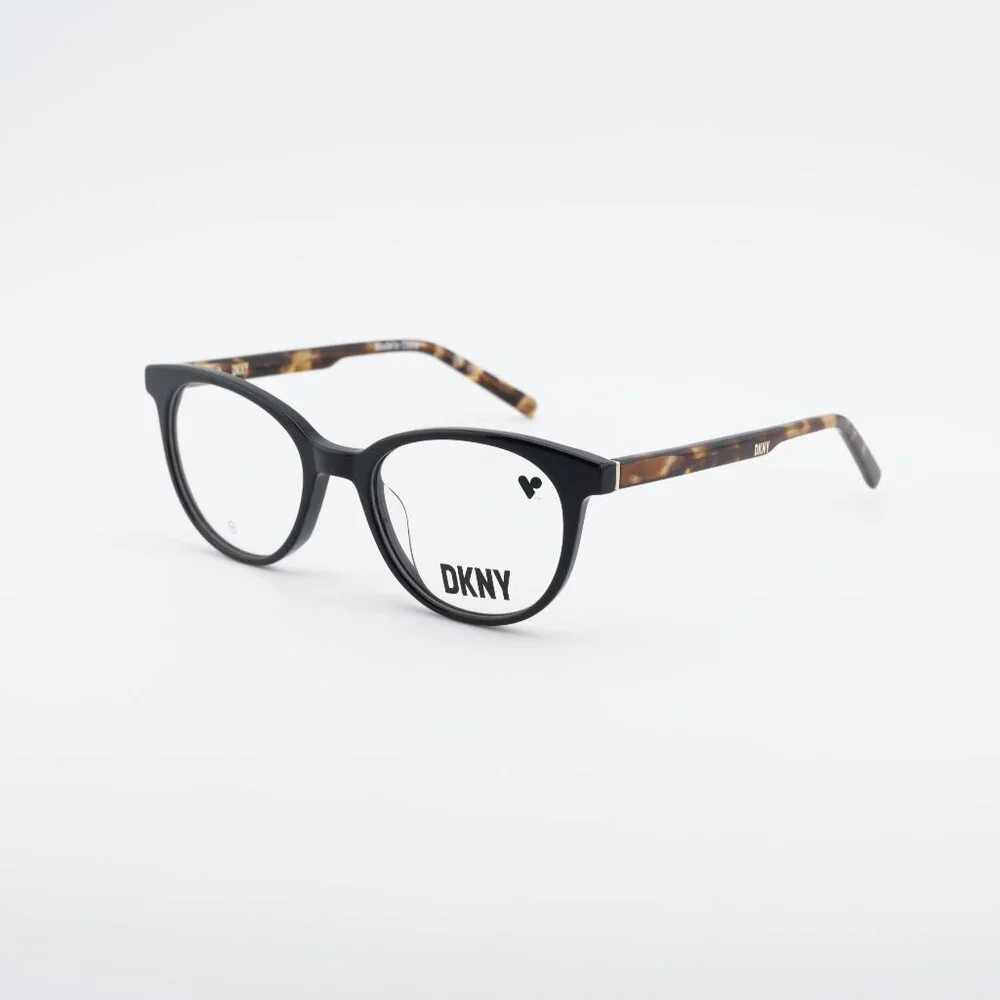 DKNY DK5050 001 Eyeglasses - Black/Havana 50mm Round Frame